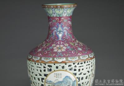 图片[2]-Double-layered vase with open work and auspicious pattern in yangcai painted enamels, Qianlong reign (1736-1795), Qing dynasty-China Archive